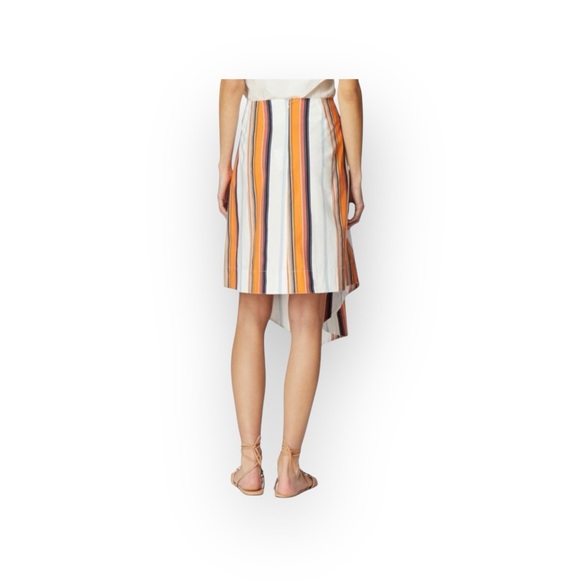 new Habitual ᯾ Skylar Asymettrical Handkerchief Hem Skirt ᯾ Tangerine Stripe ᯾ 2 - Picture 7 of 16